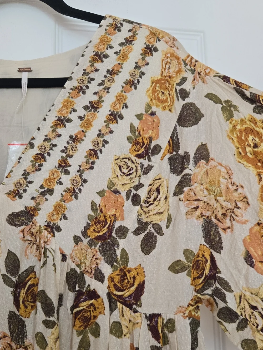 Free People Rows of Roses Maxi Dress Ivory Floral NWT Womens Size S